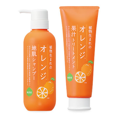植物生まれのオレンジ地肌シャンプーN／オレンジ果汁トリートメントN（石澤研究所）